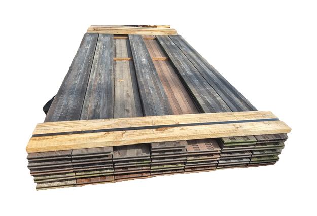 Geprofileerde terrasdelen - Hardhout 2.0x14.0 cm  - nr: HP24, Ophalen, Planken, Nieuw, Hardhout