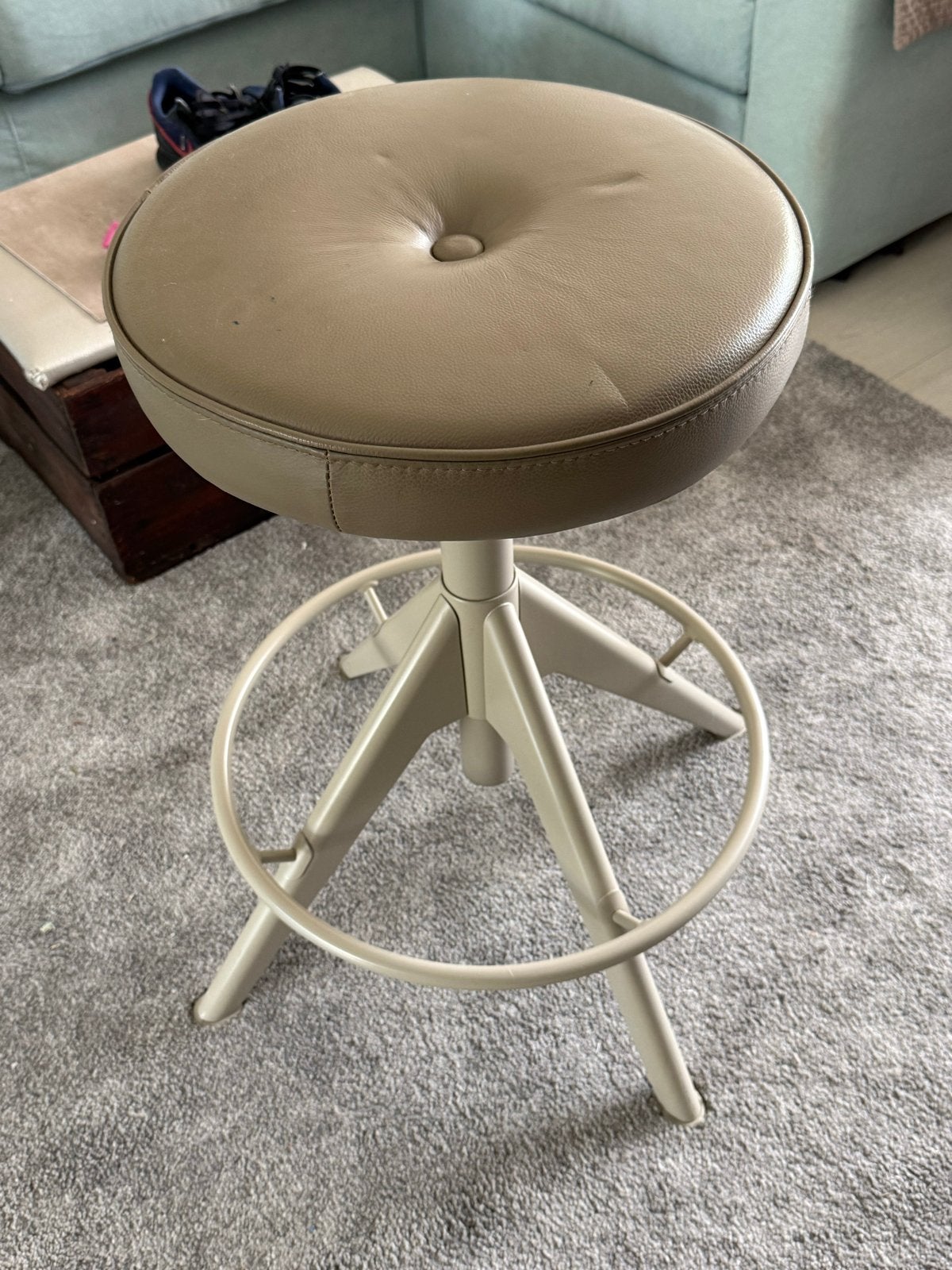Ikea TROLLBERGET Zit-/Stakruk, Grann beige, Ophalen, In hoogte verstelbaar, Gebruikt, Staal