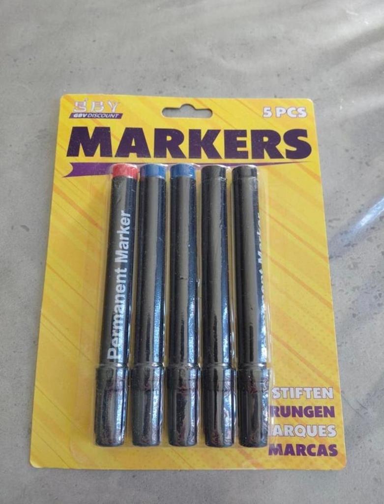 Markers 5 stuks per pakje., Ophalen, Nieuw