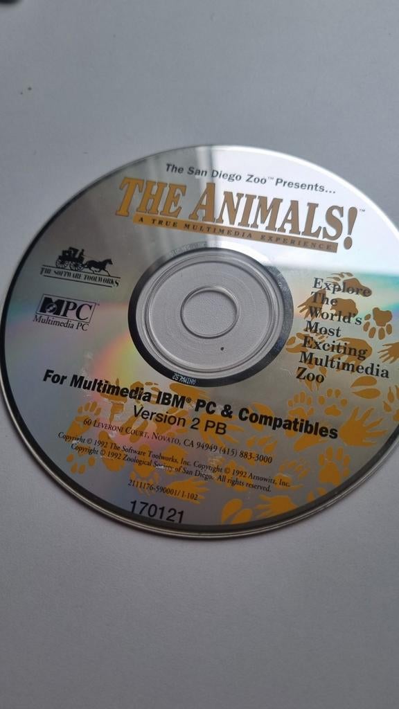 The Animals! Multimedia PC CD-ROM (Vintage Educatief), Puzzel en Educatief, Gebruikt, Verzenden, 1 speler