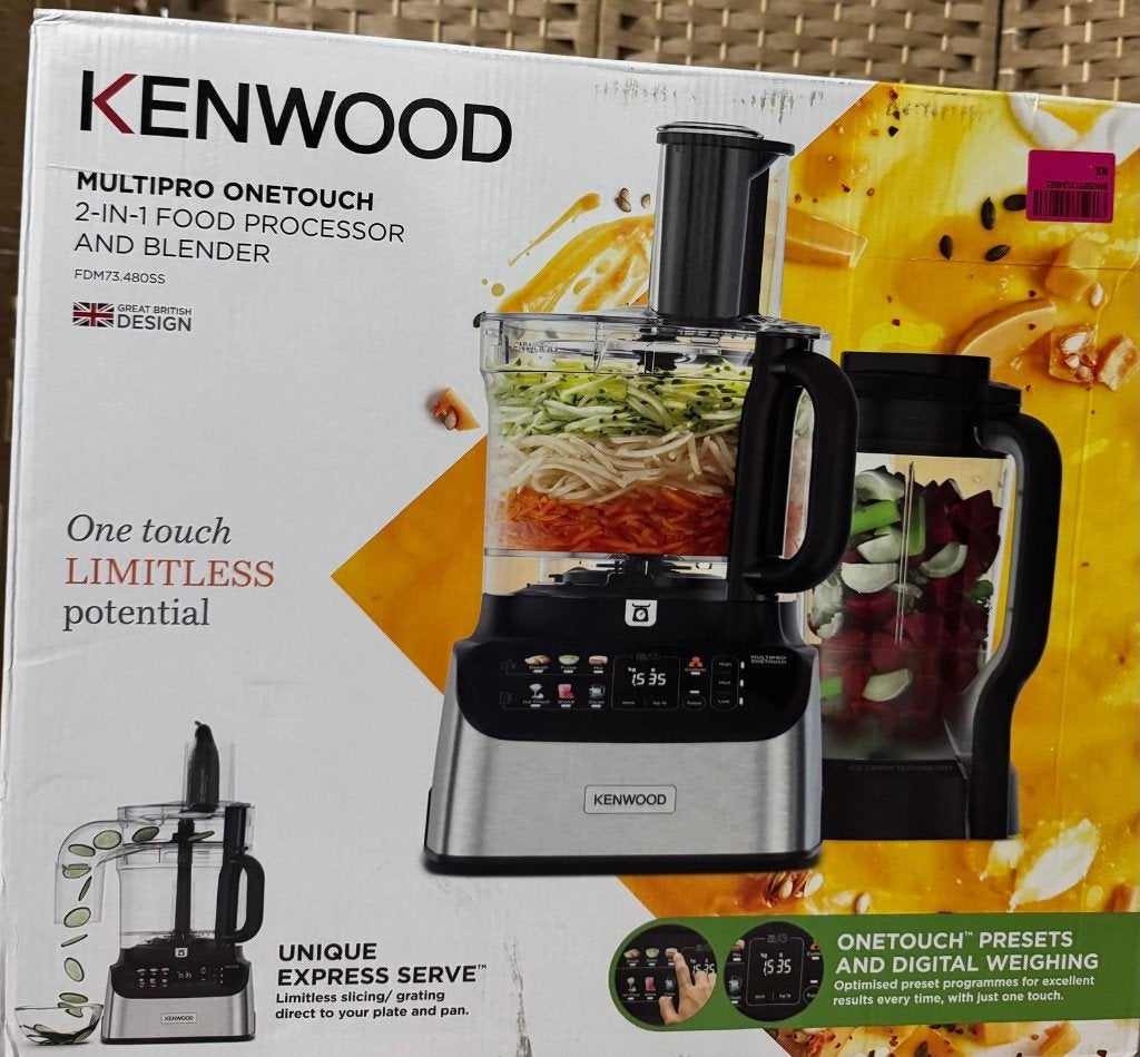 Kenwood MultiPro OneTouch FDM73.480SS Foodprocessor  Blender, Nieuw, Ophalen of Verzenden, Vaatwasserbestendig, 3 snelheden of meer