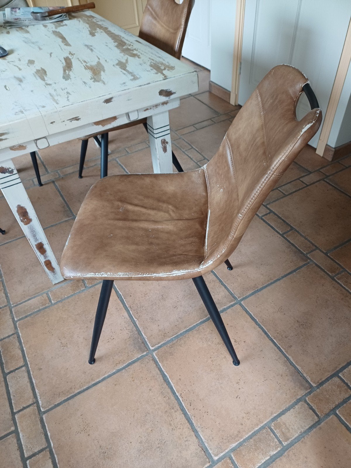 Keukenstoelen, Overige materialen, Gebruikt, Ophalen of Verzenden, Vier