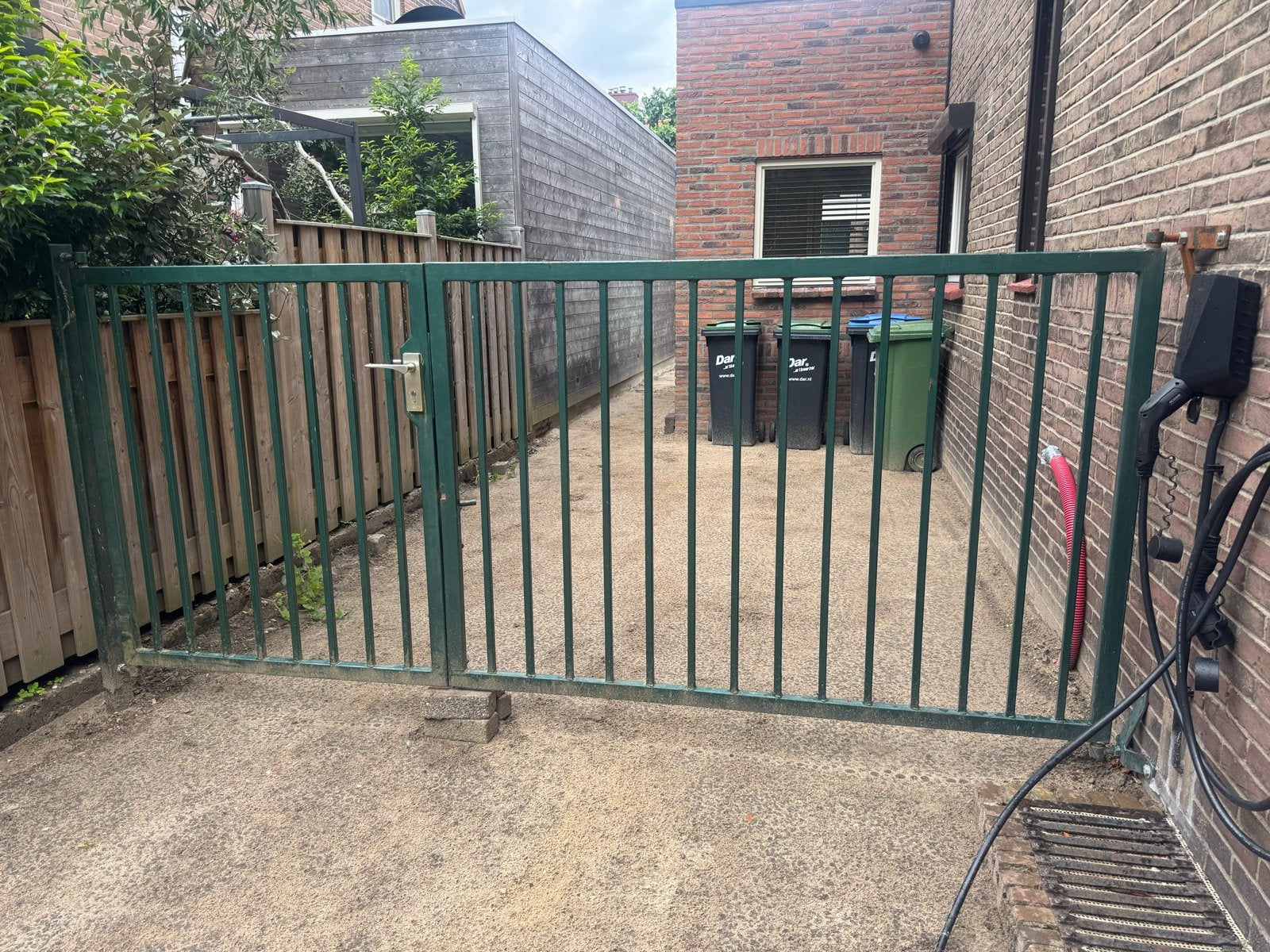 Metalen poort met slot | Tweedelig, Tuin en Terras, Tuinhekken en Hekwerk, Ophalen, Met poort, Gebruikt, Tuinhek