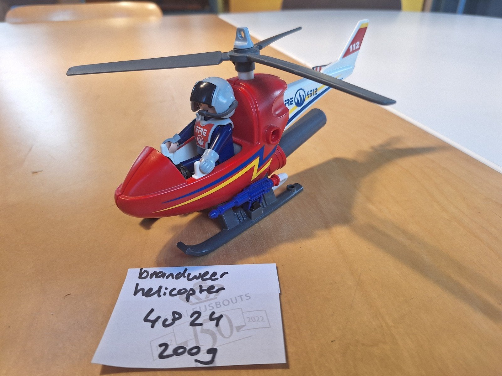 Playmobil Brandweer helikopter - 4824, Gebruikt, Complete set, Voertuig, Ophalen of Verzenden
