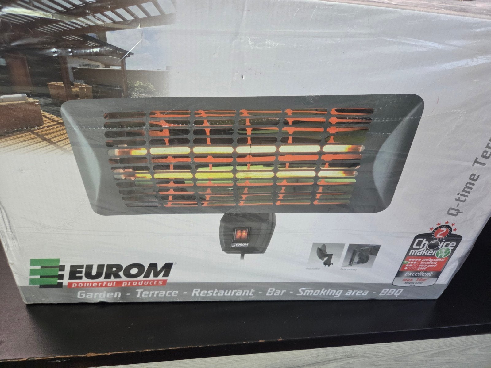 Eurom Terrasverwarmer Q-time Terrasheater Nieuw in Doos, Nieuw, Waterbestendig, Wand, Ophalen