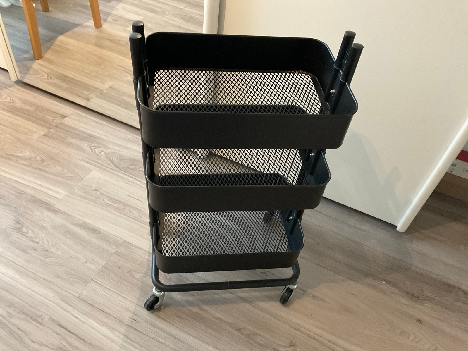 IKEA Raskog roltafel - Zwart, 3 planken, Ophalen, Gebruikt, Zwart, Metaal