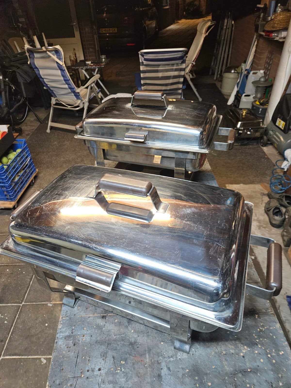 chafing dish, Ophalen