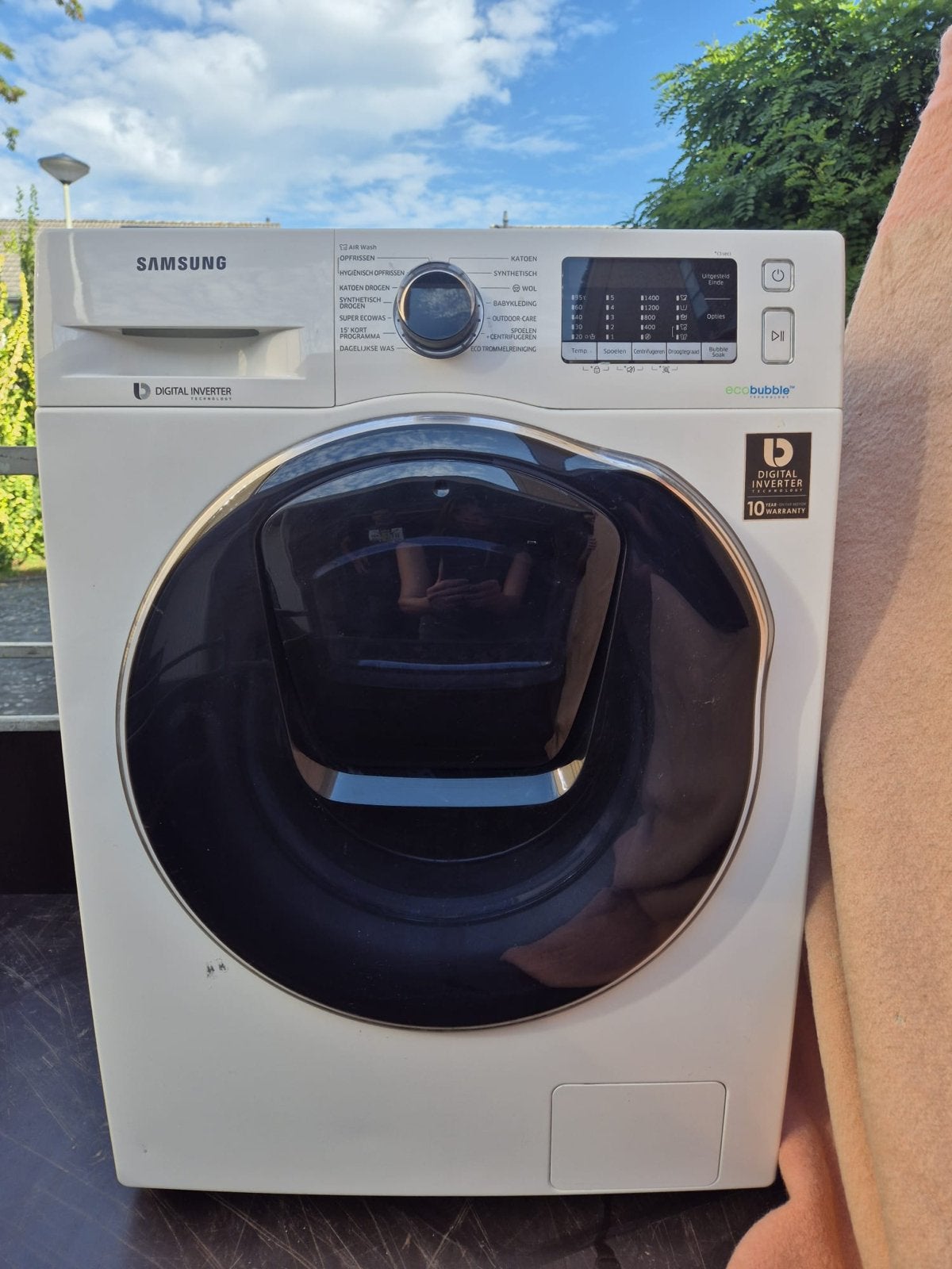 Samsung WD70K5B00OW Was-droogcombinatie - 7kg/5kg, 6 tot 8 kg, Ophalen, Gebruikt, 85 tot 90 cm