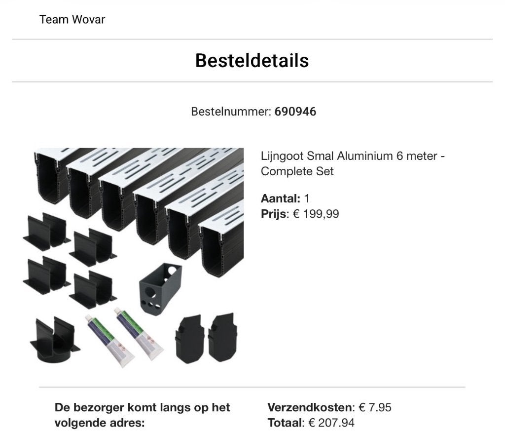 Splinternieuwe Lijngoot smal 6 m1, Ophalen, Nieuw