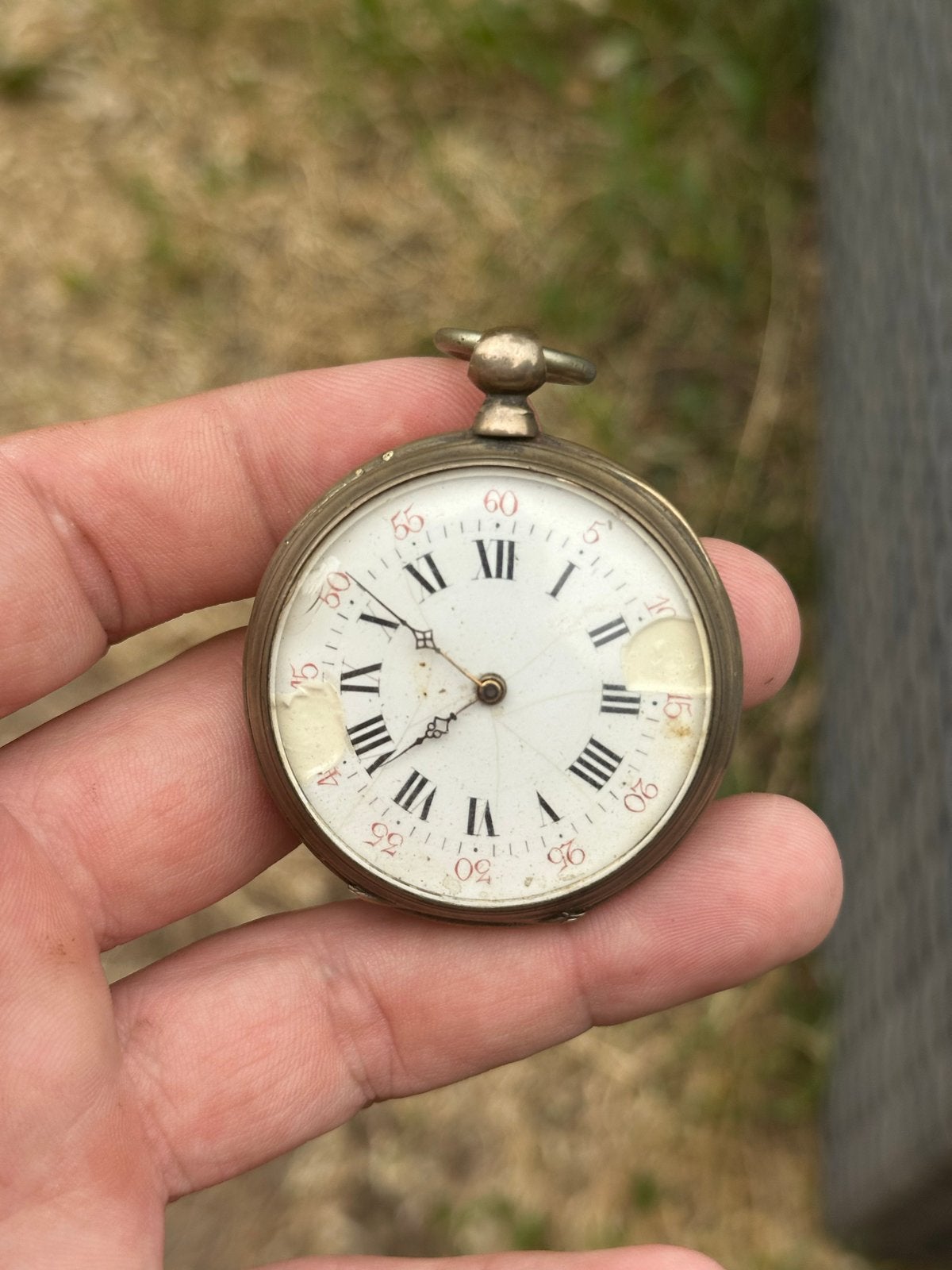 Antiek zakhorloge - Cilinder met acht robijnen, Ophalen of Verzenden