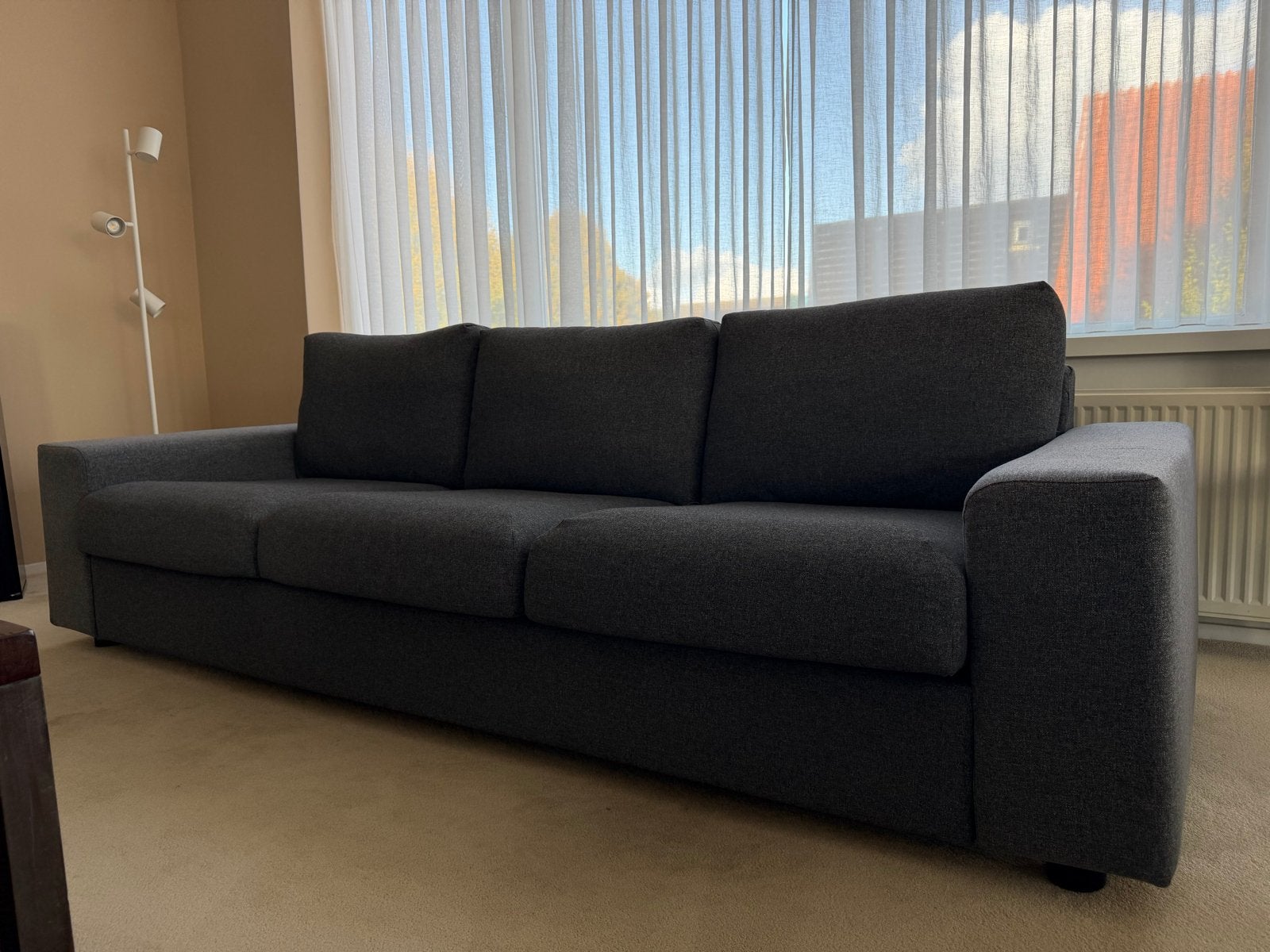 IKEA Vimle 2- en 3-zitsbank Gunnared middengrijs, Ophalen, Driepersoons, 75 tot 100 cm, Zo goed als nieuw