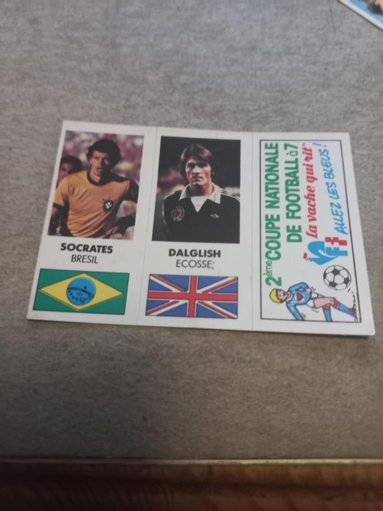 Vintage Voetbalplaatje Socrates Dalglish La Vache Qui Rit, Ophalen of Verzenden