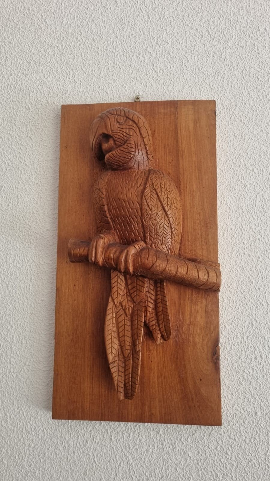 Houten houtsnijwerk van een papegaai, Antiek en Kunst, Ophalen of Verzenden