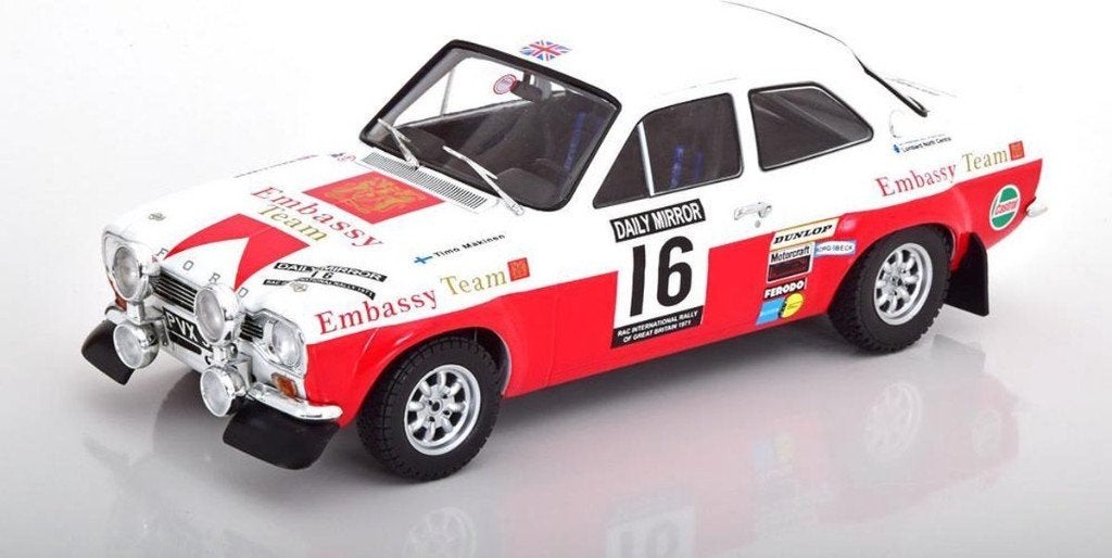 ford escort mk1 rs 1600 t,makkinen nr:16 ixo 1:18, Ophalen, Nieuw, Auto, Overige merken