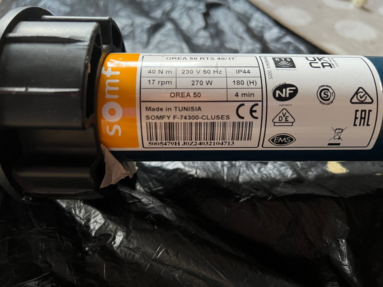 Somfy Orea 50 buismotor voor rolluik of zonnescherm