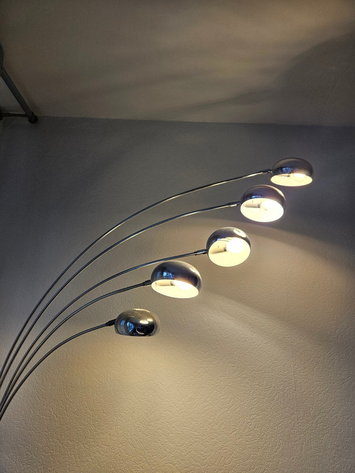 Moderne booglamp met 5 lichtpunten, Huis en Inrichting, Ophalen, Gebruikt, Modern, Booglamp, 150 tot 200 cm