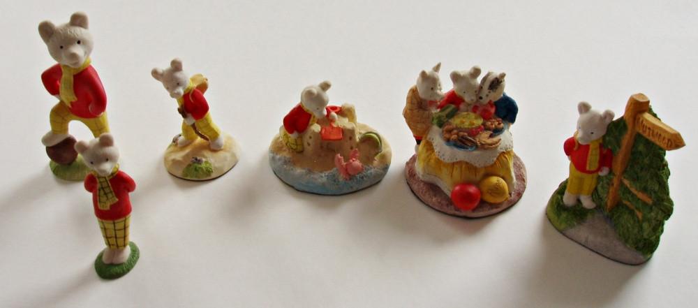 6 x Rupert Bear Beeldjes - Bruintje Beer, Verzamelen, Verzenden, Zo goed als nieuw, Overige typen