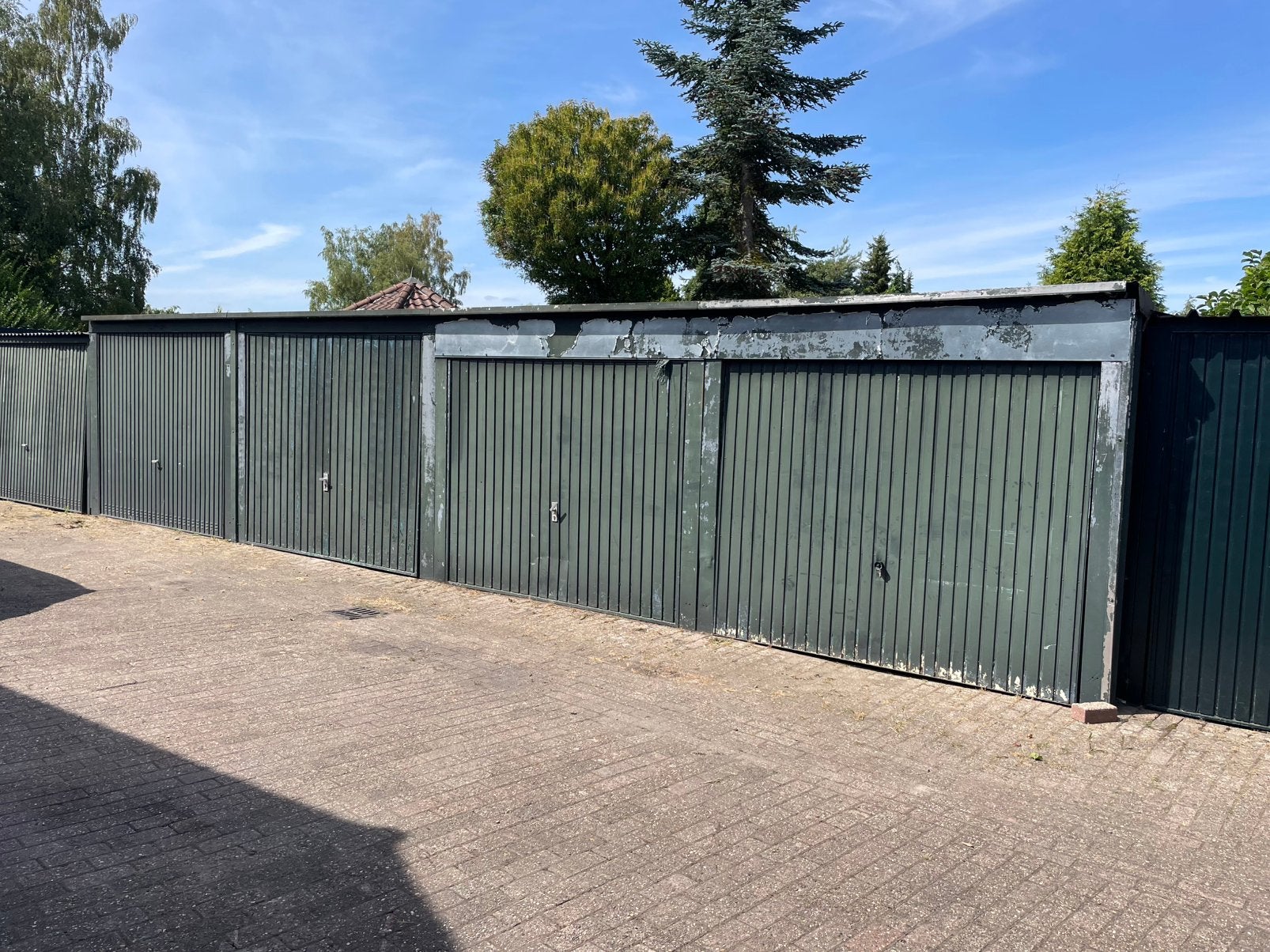 Metalen Garageboxen 5 plaatsen, Doe-het-zelf en Verbouw, Overige Doe-het-zelf en Verbouw, Ophalen, Gebruikt