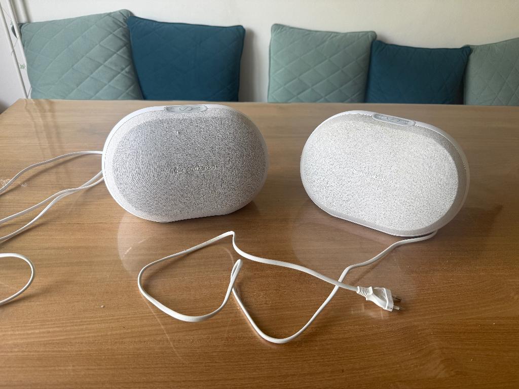Harman Kardon Omni 20+ (2 stuks), Gebruikt, 60 tot 120 watt, Front, Rear of Stereo speakers, Ophalen