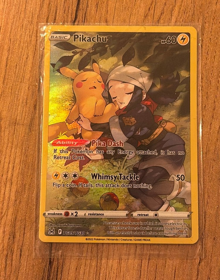 Pokemon kaart: pikachu tg05/tg30, Ophalen, Zo goed als nieuw
