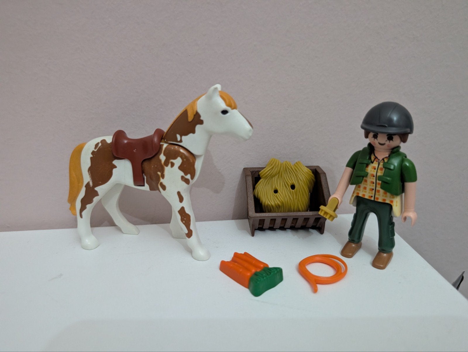 Playmobil paard met verzorgster, Ophalen of Verzenden, Zo goed als nieuw, Complete set, Overige typen