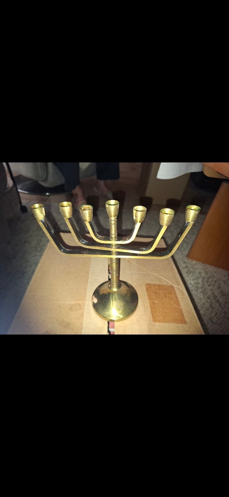 Vintage Messing Menorah - Jeruzalem, Ophalen of Verzenden, Koper of Brons