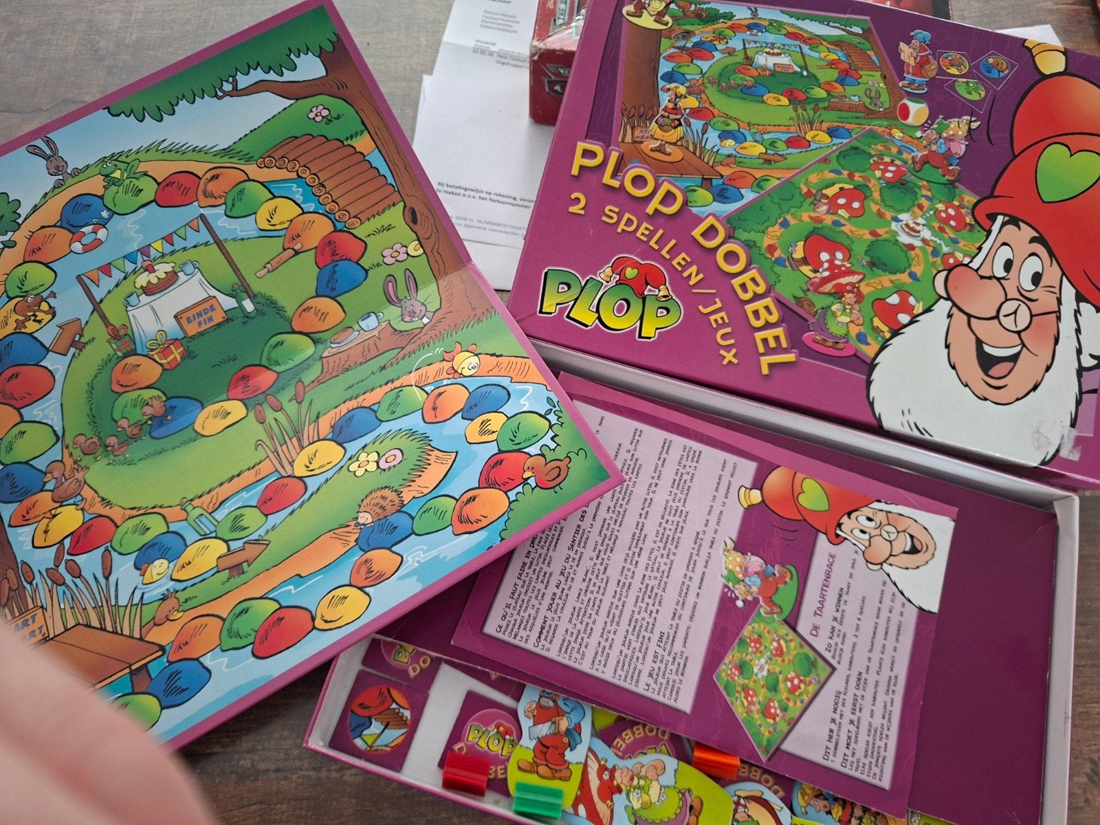 Kabouter Plop: 2 Spellen in 1 Doos (Plop Dobbel), Drie of vier spelers, Ophalen, Gebruikt, Studio 100