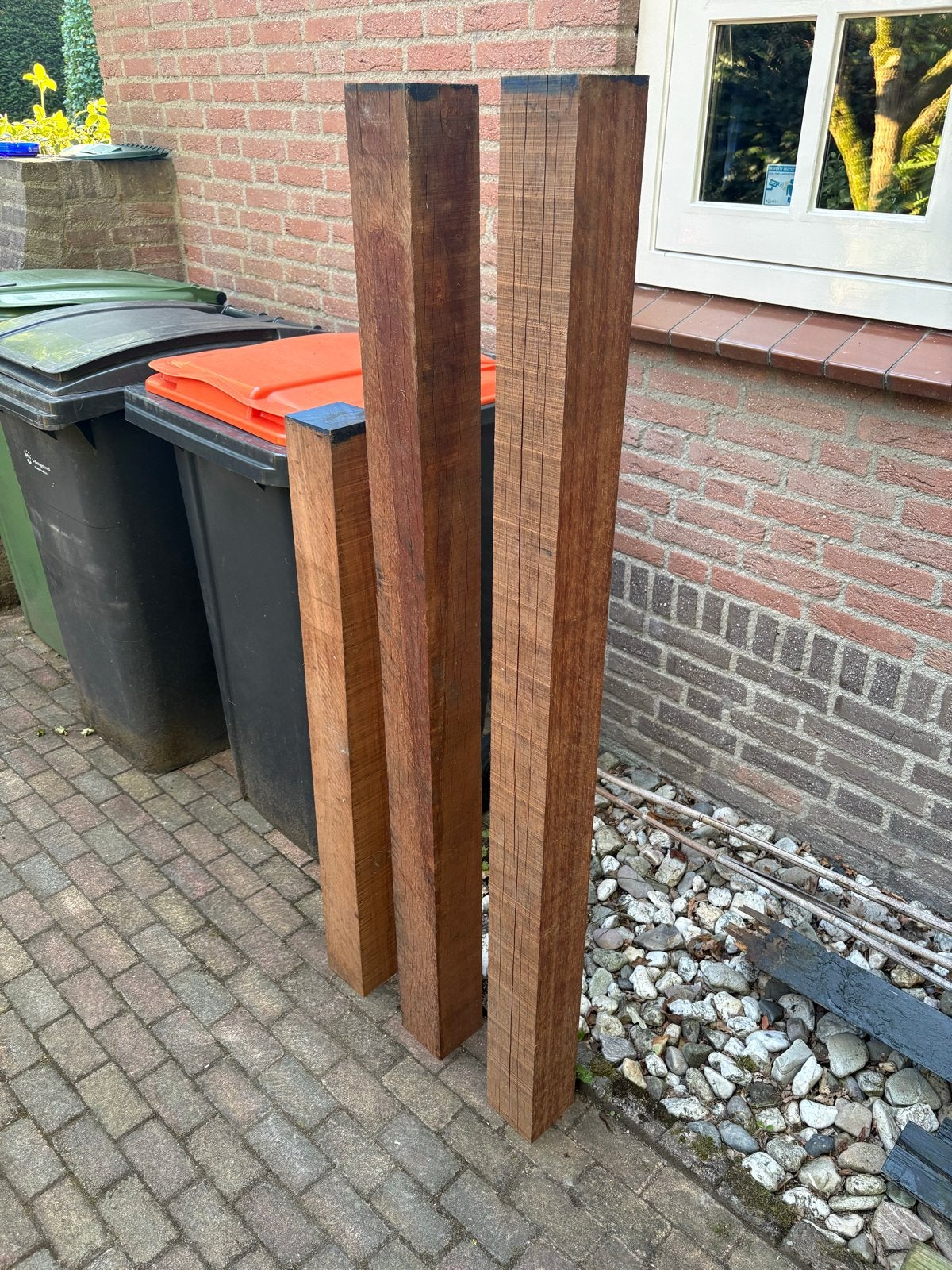 Houten balken - Diverse maten azobe, Ophalen, Zo goed als nieuw, 50 mm of meer, Balk