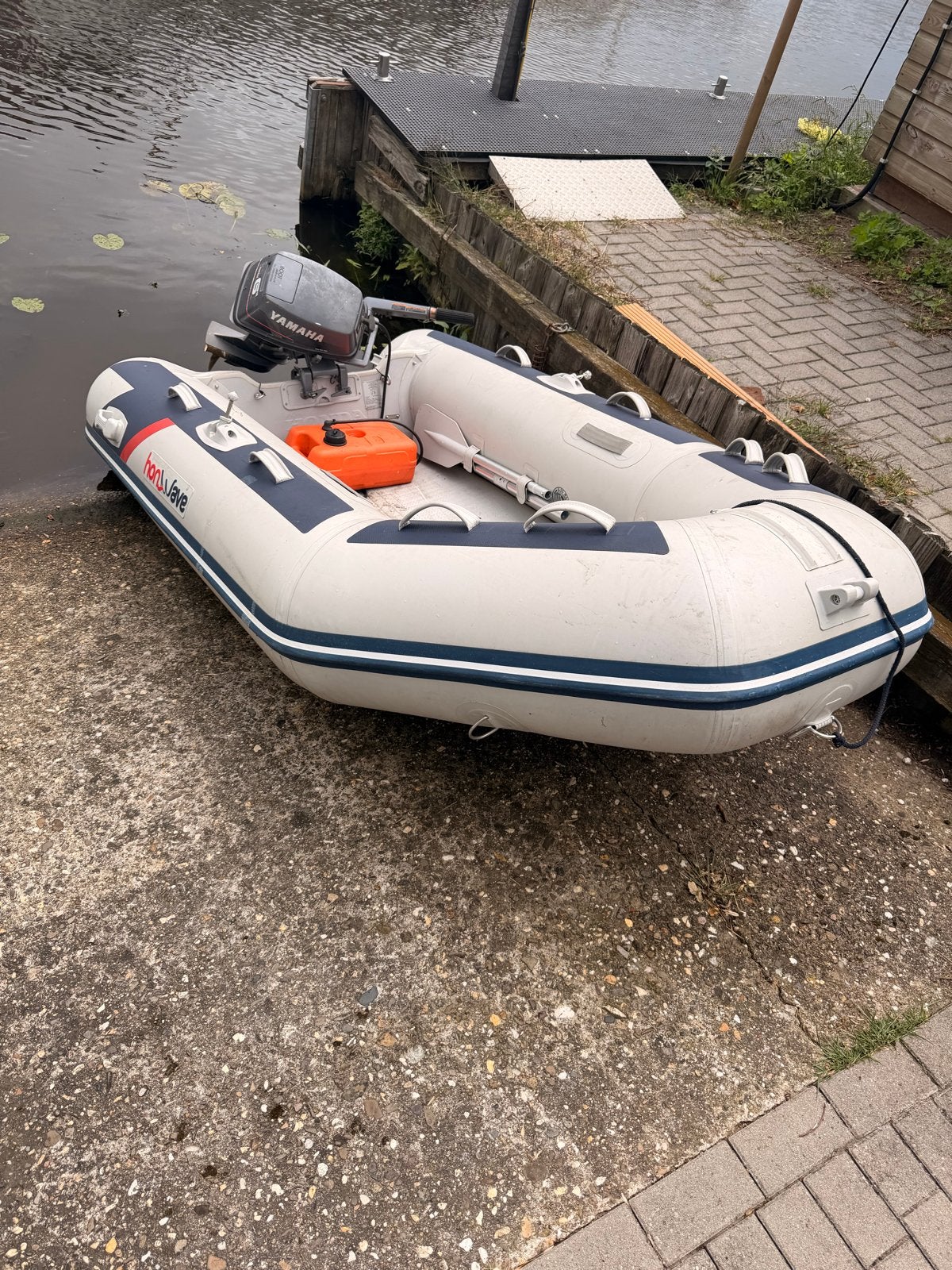 Honwave rubberboot met Yamaha 6pk buitenboordmotor, Overige merken, Airdeck, Ophalen of Verzenden, Gebruikt