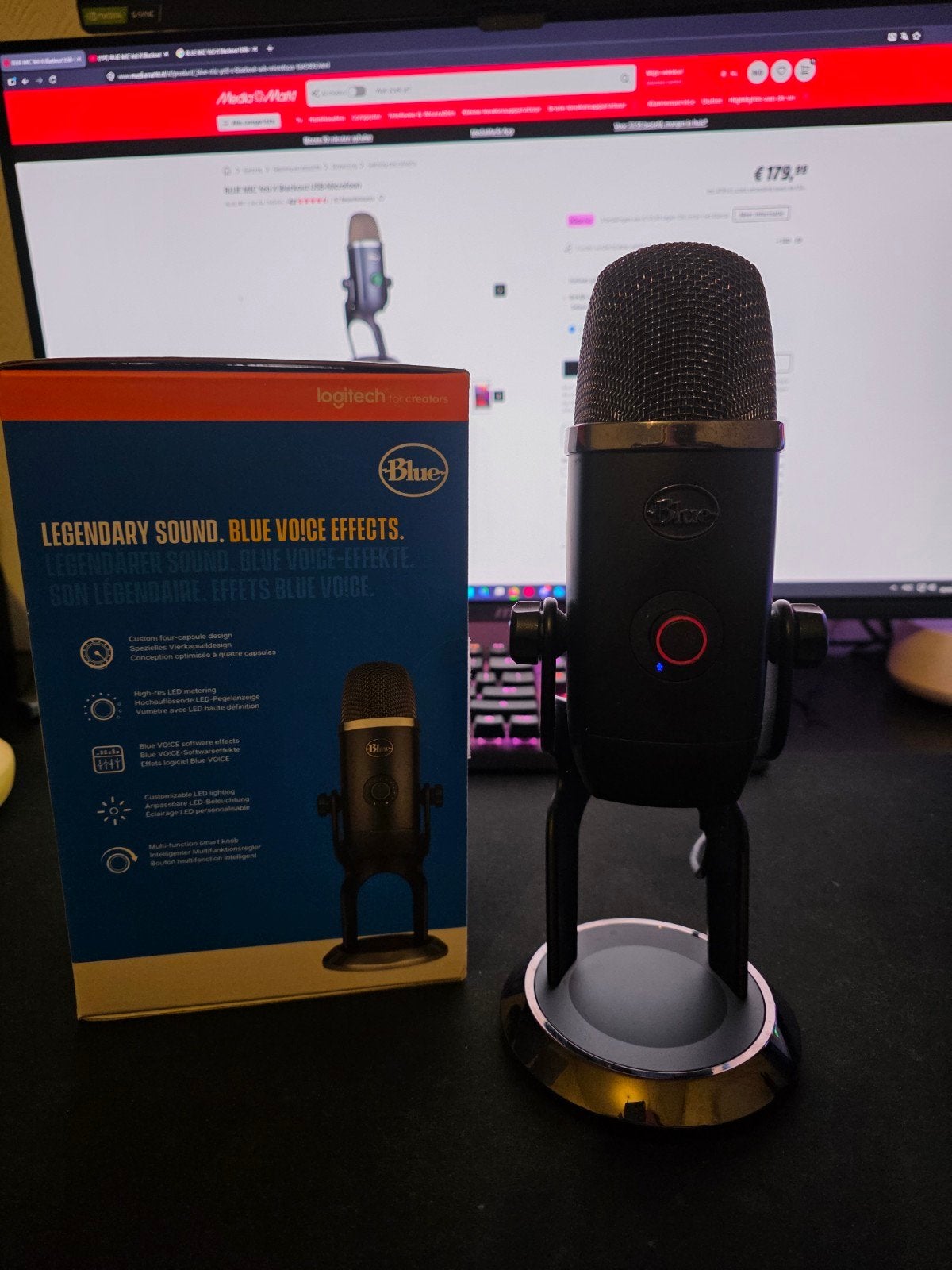 Blue Yeti x - Doos + Arm, Muziek en Instrumenten, Ophalen, Zo goed als nieuw, Studiomicrofoon