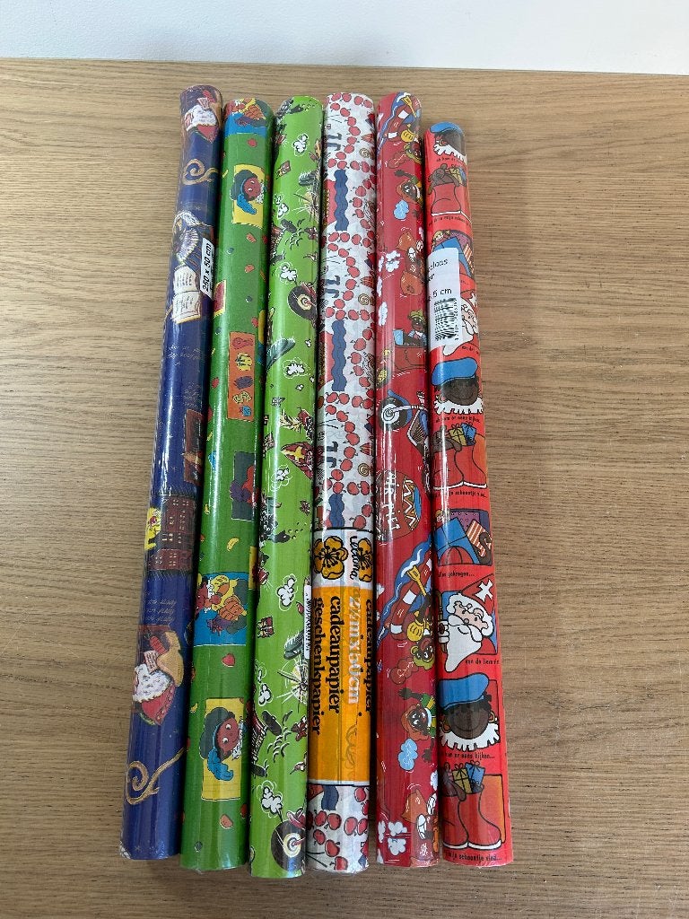 NIEUW | Vintage Sinterklaas Cadeaupapier Originele Pieten, Ophalen of Verzenden, Nieuw