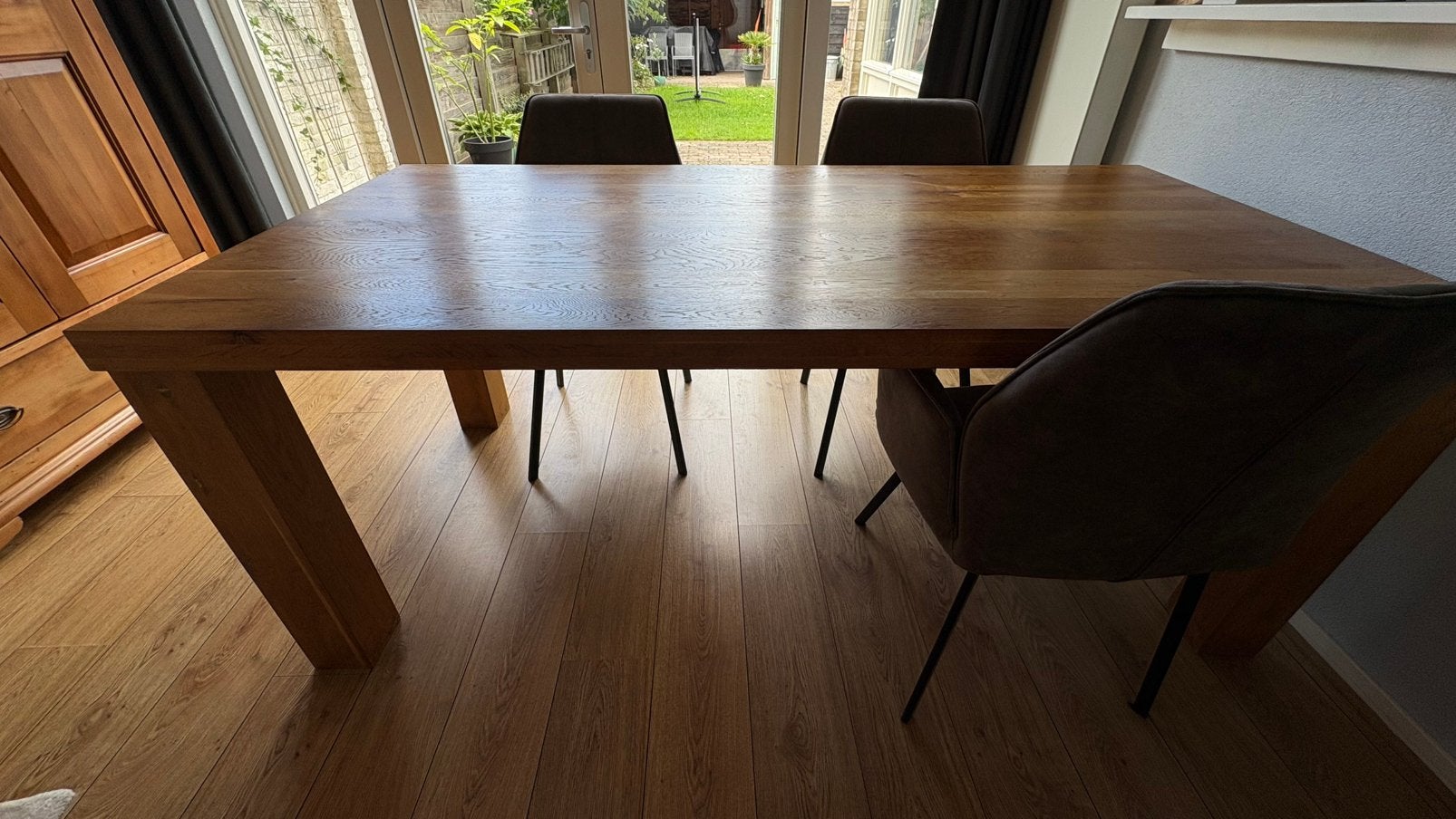 Eettafel eiken, Ophalen, Klassiek, Eikenhout, 200 cm of meer