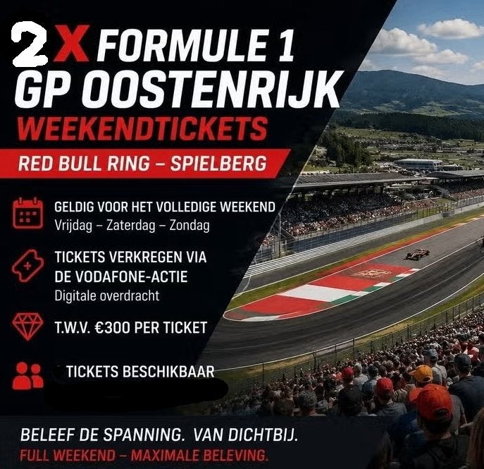Formule 1 Tickets 2x, Twee personen