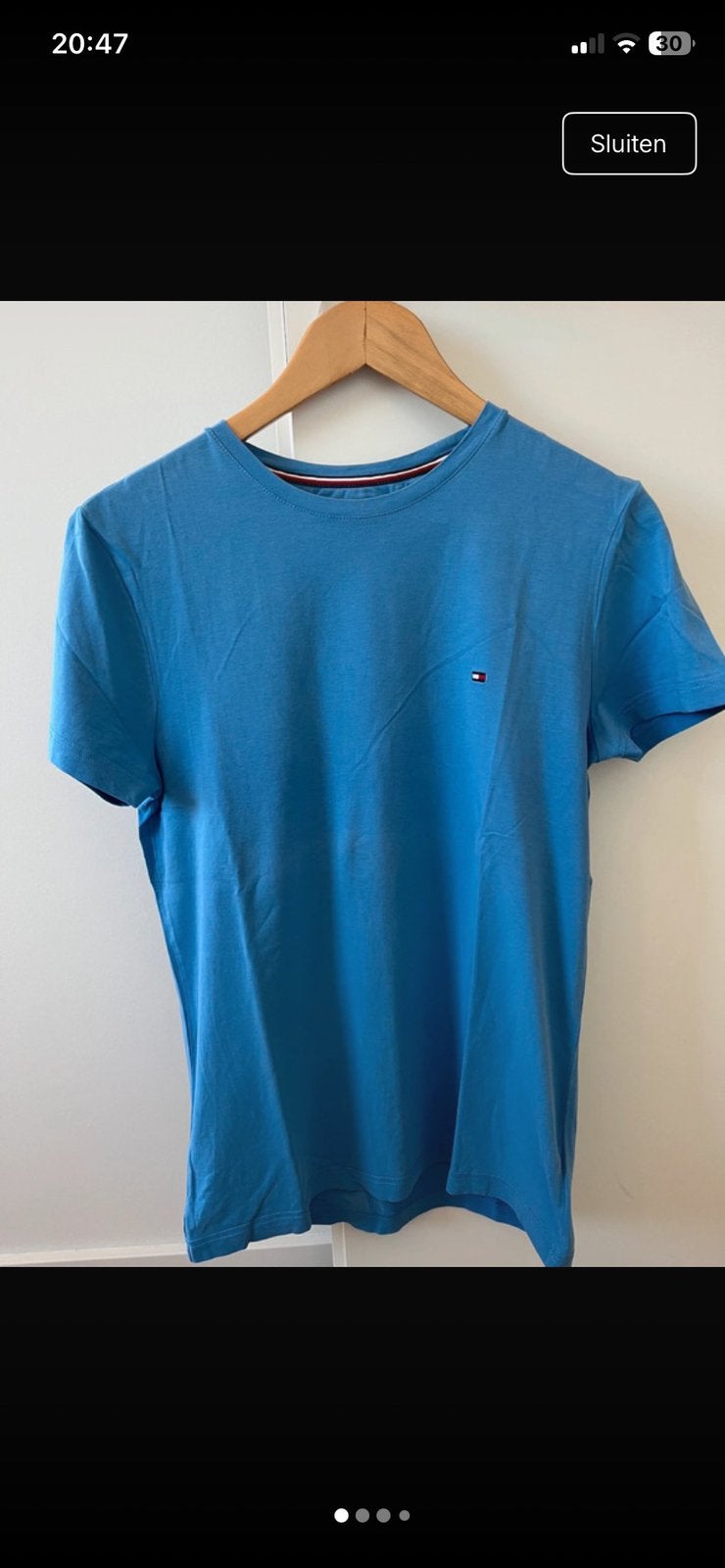Tommy Hilfigger shirt M Blauw, Kleding | Heren, Ophalen of Verzenden, Zo goed als nieuw, Blauw