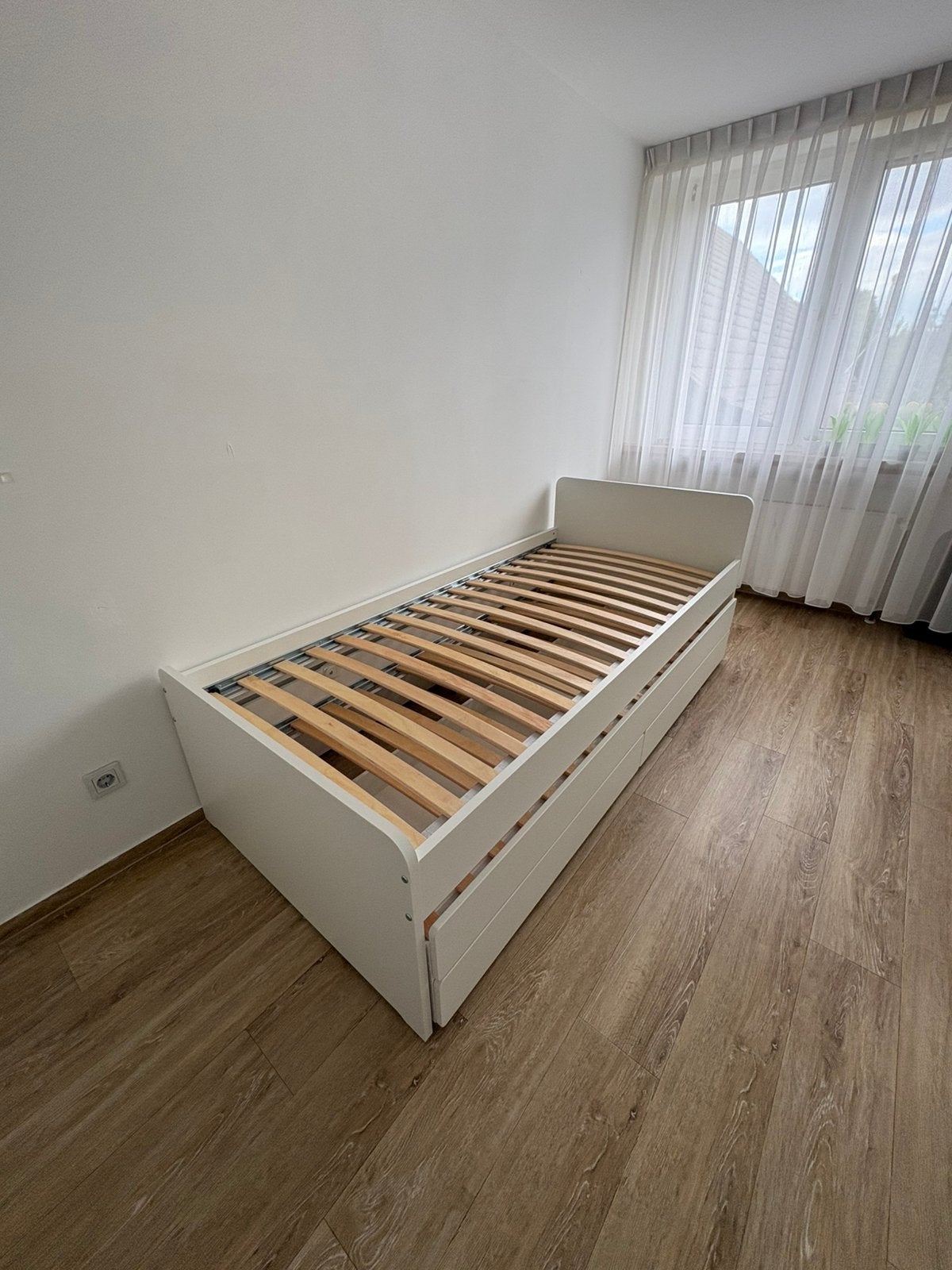IKEA SLÄKT bed 90x200 met onderbed & opberglades, Huis en Inrichting, Ophalen, Verstelbaar, 90 cm, Eenpersoons