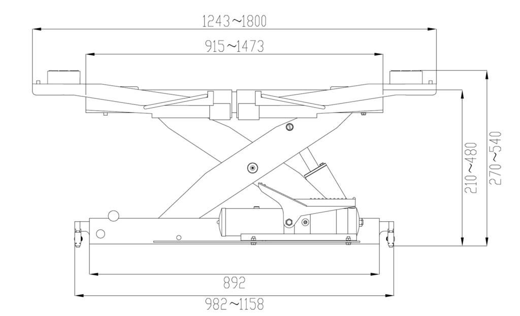 Luchthydraulische brugkrik 3200 kg / Nieuw, Ophalen, Nieuw, Hydraulisch, Garagekrik