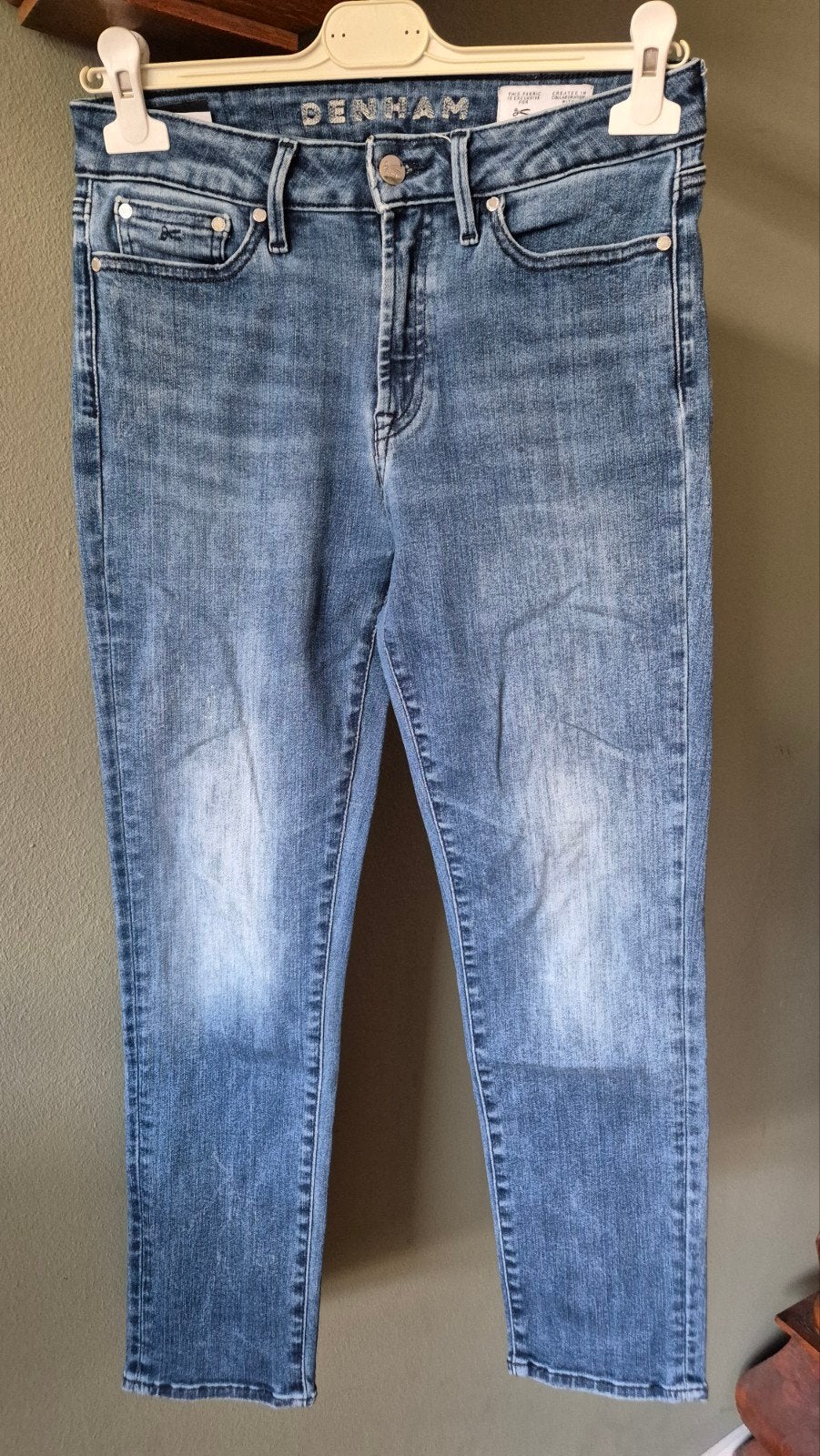 Denham Jolie spijkerbroek mt 27/28 high rise straight, Denham, Blauw, Ophalen of Verzenden, W30 - W32 (confectie 38/40)