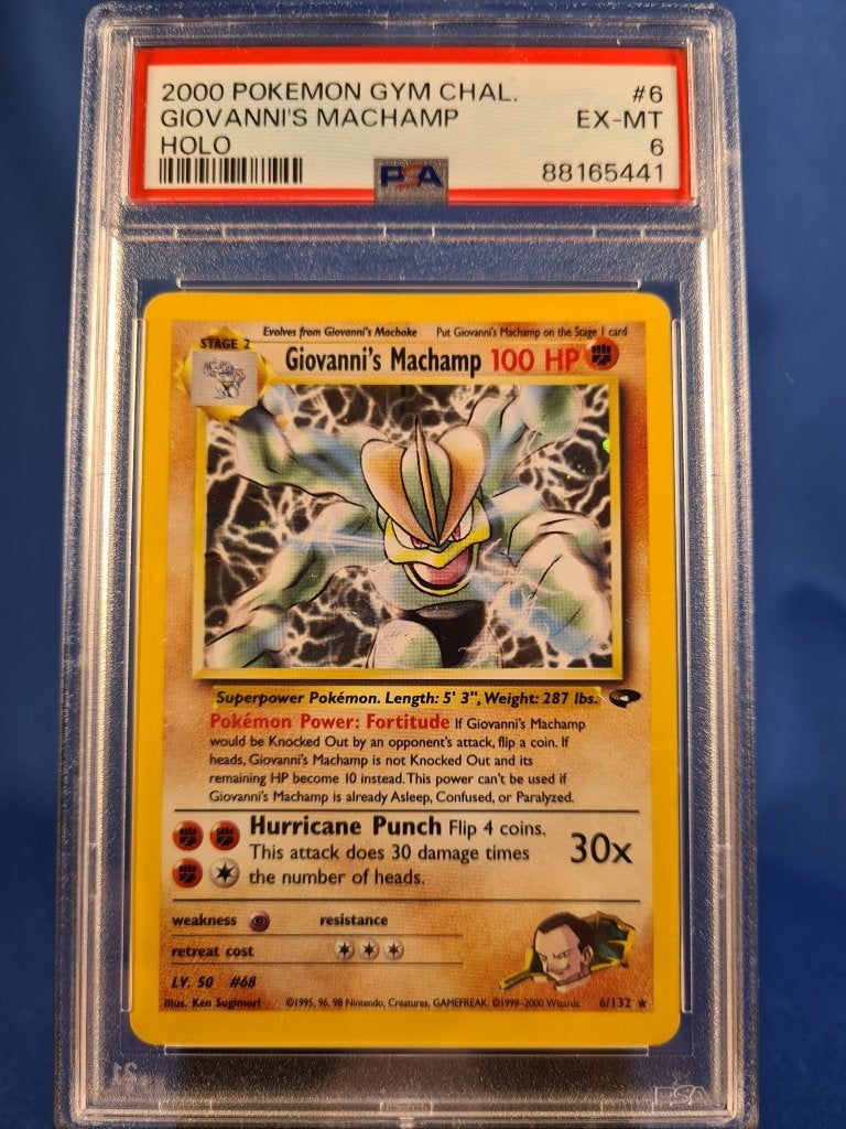 Giovanni's Machamp 6/132 - Gym Challenge (PSA 6), Verzenden, Gebruikt