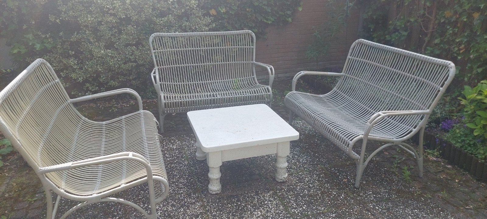 tuin/lounche set, Ophalen, Gebruikt, Wicker