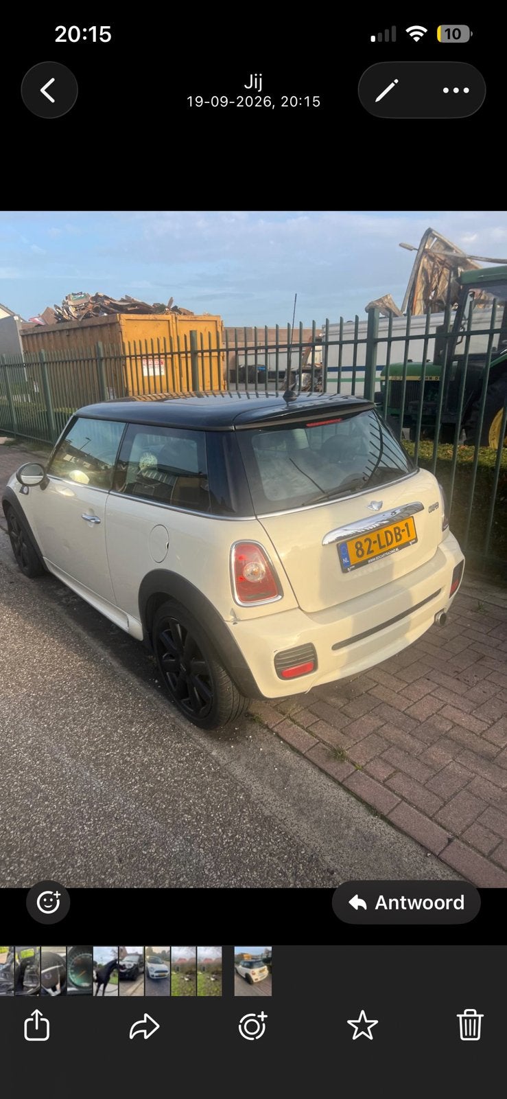 Mini 1.6 Cooper 2007 Wit voor onderdelen of loop, Auto's, Voorwielaandrijving, 750 kg, 4 cilinders, 4 stoelen