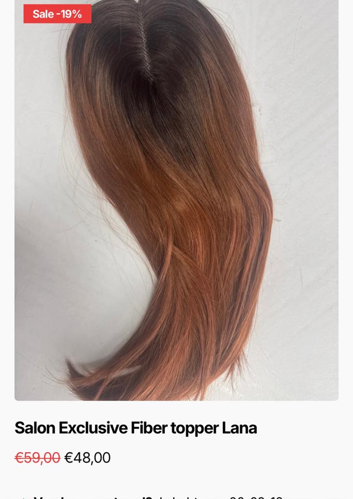 Hair Topper Hair Extensions Haartopper koper Fibrehair new, Ophalen of Verzenden, Nieuw, Pruik of Haarverlenging
