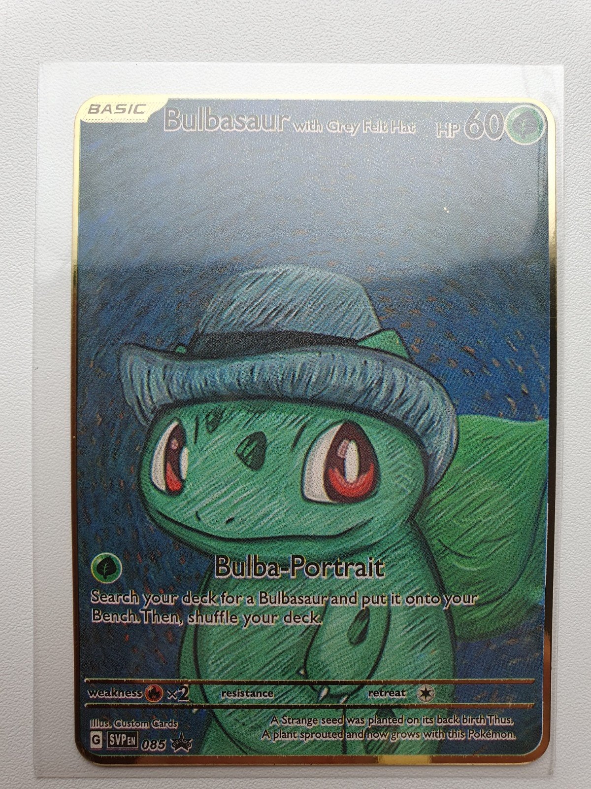 Bulbasaur van Gogh Artwork Metalen Pokemon kaart Goudkleurig, Hobby en Vrije tijd, Verzamelkaartspellen | Pokémon, Verzenden, Nieuw