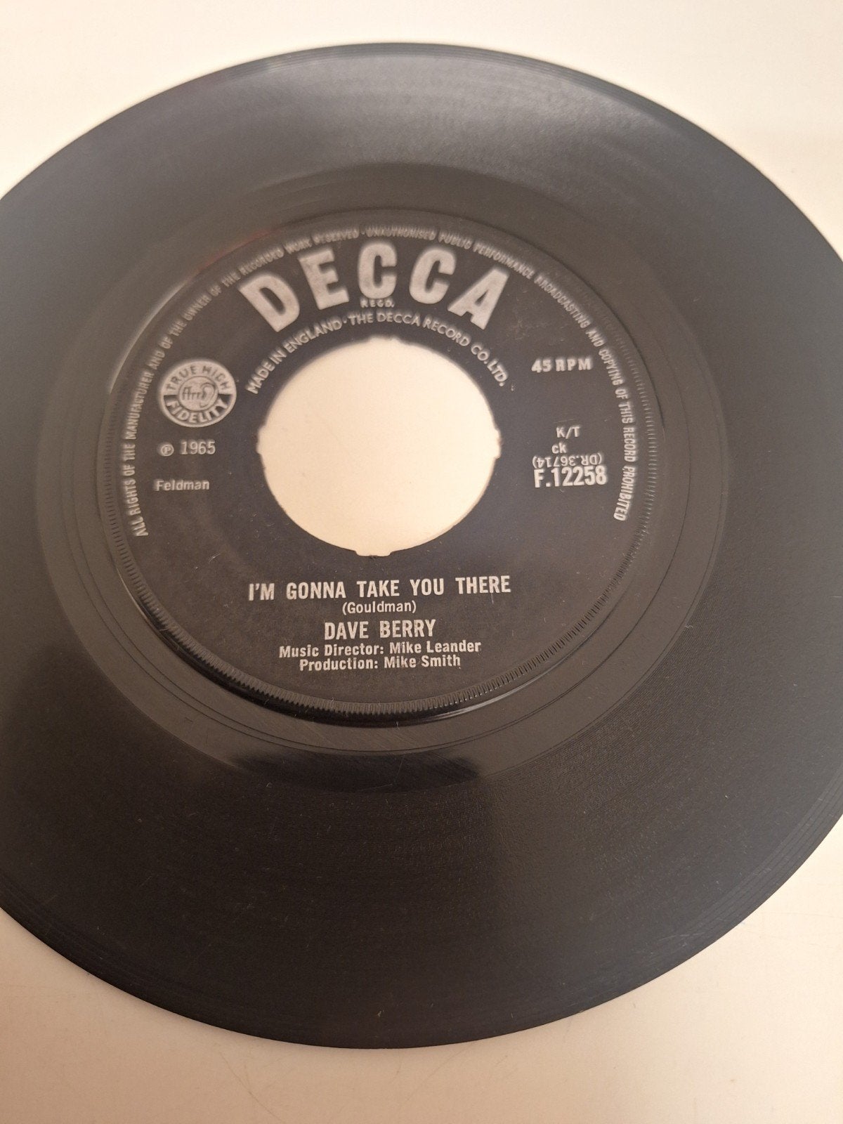 Dave Berry - I'm gonna take you there, 1965., Cd's en Dvd's, Verzenden, 7 inch, Pop