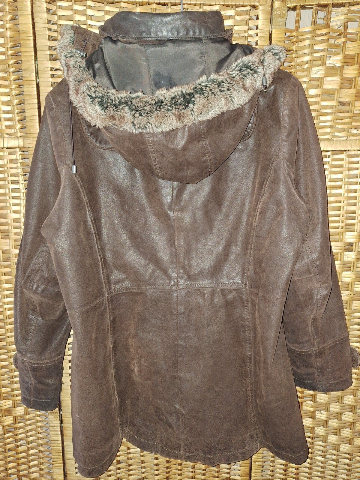 LEREN JAS JESSICA L.XL, Ophalen of Verzenden, Bruin