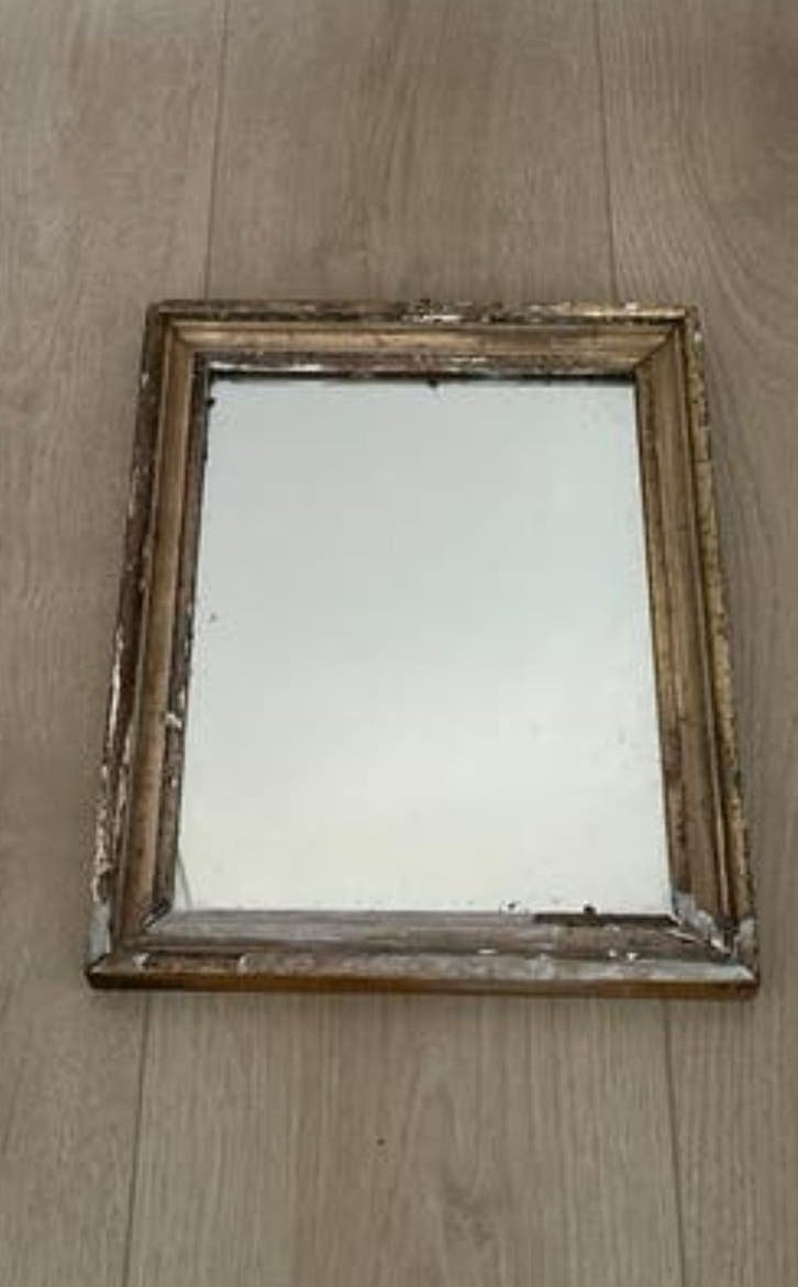 Oud lijstje met spiegel, Ophalen, Rechthoekig, Minder dan 50 cm, Minder dan 100 cm