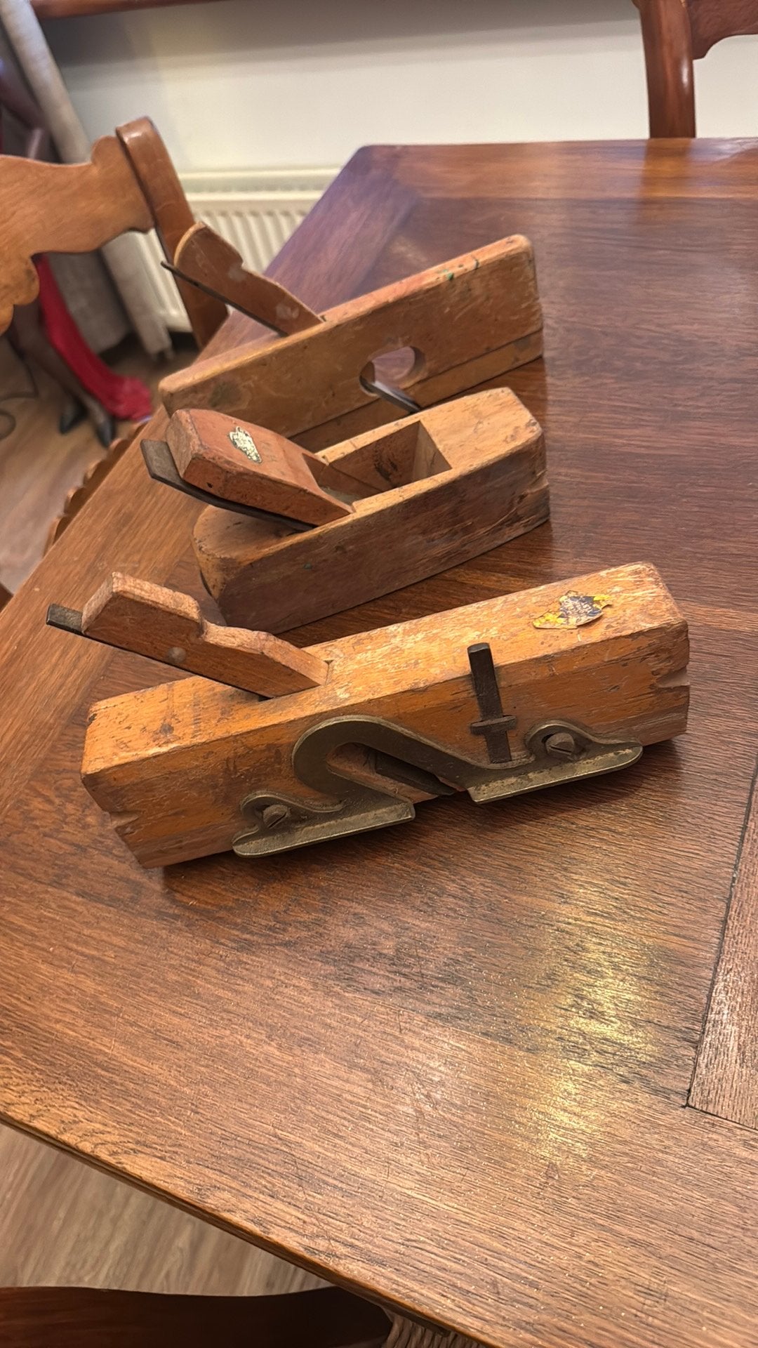 Drie oude houten schaven, Ophalen of Verzenden
