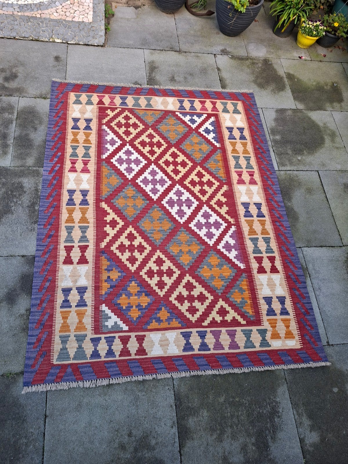 vloerkleed geweven ( kelim) 210 x 150, 100 tot 150 cm, 200 cm of meer, Ophalen of Verzenden, Rechthoekig