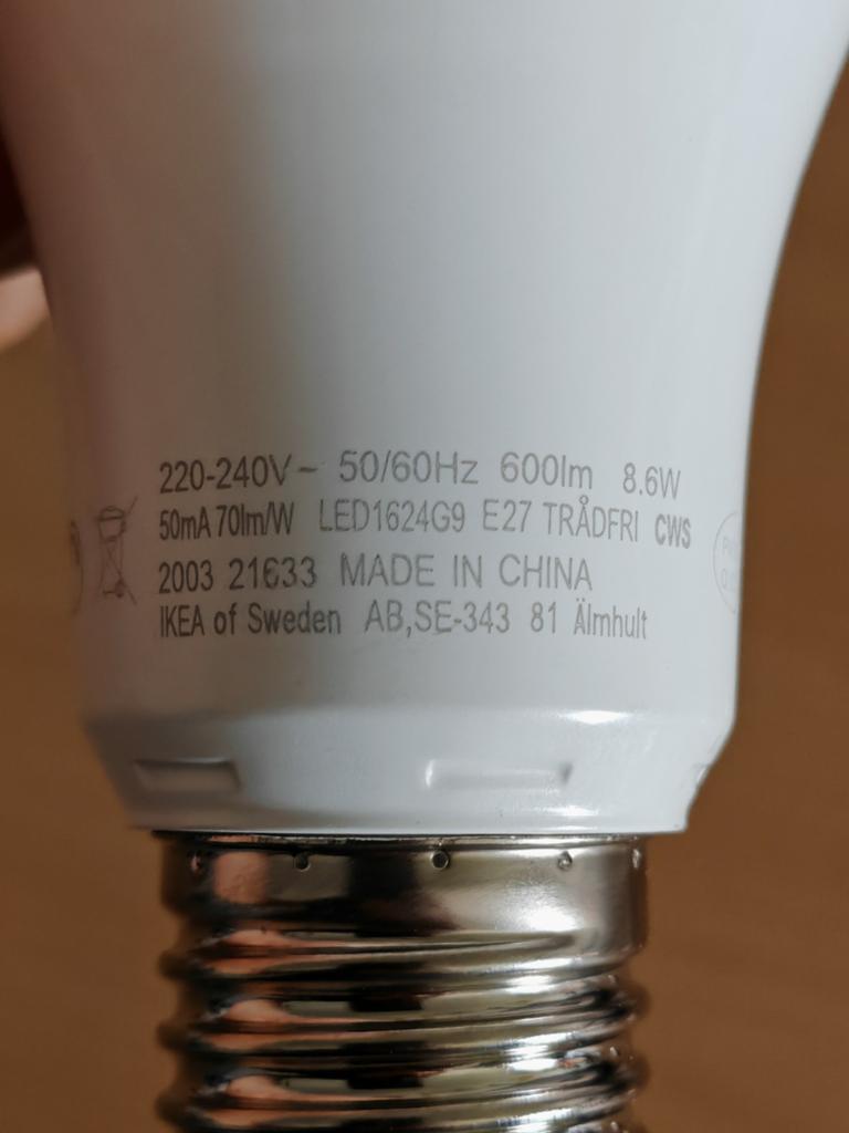 IKEA Tradfri zigbee LED lamp E27 600lm 8.6W LED 1624G9, Huis en Inrichting, Lampen | Losse lampen, Ophalen of Verzenden, Minder dan 30 watt