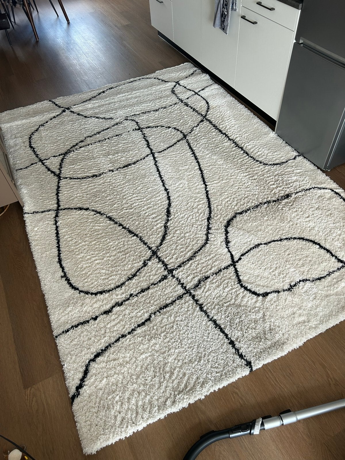 Mooi hoogpolig Karwei vloerkleed 200x300 cm, Ophalen, Gebruikt, Wit, 200 cm of meer