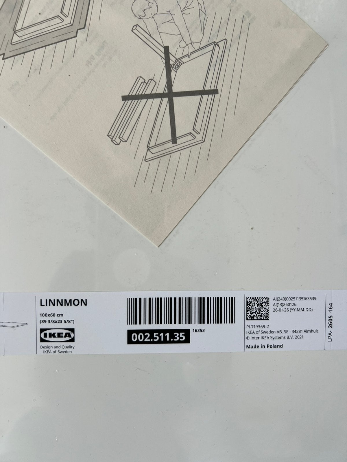 Ikea bureaublad.Nieuw in verpakking.Wit.60x100.Ophalen!, Ophalen, Hout, Nieuw, IKEA